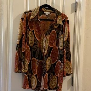 3X Dress Barn, multicolored three-quarter sleeve shirt